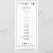 Elegant  brullen 20s foto bruiloft programmakaart (Achterkant)