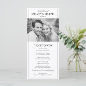 Elegant  brullen 20s foto bruiloft programmakaart (Staand voorkant)