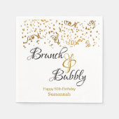 Elegant Brunch Bubble Gold Confetti Custom Party Servet (Voorkant)