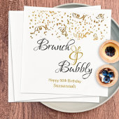 Elegant Brunch Bubble Gold Confetti Custom Party Servet
