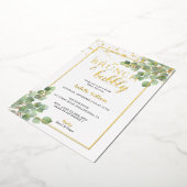 Elegant Brunch & Bubble Greenery Vrijgezellenfeest Folie Uitnodiging (Gedraaid)