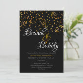 Elegant Brunch Bubble Vrijgezellenfeest Gold Confe Kaart (Staand voorkant)