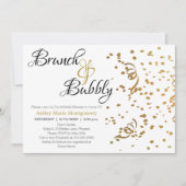 Elegant Brunch Bubble Vrijgezellenfeest Gold Confe Kaart (Voorkant)