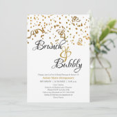 Elegant Brunch Bubble Vrijgezellenfeest Gold Confe Kaart (Staand voorkant)