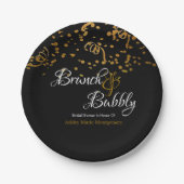 Elegant Brunch Bubble Vrijgezellenfeest Gold Confe Papieren Bordje (Voorkant)