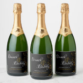 Elegant Brunch Bubble Vrijgezellenfeest Gold Confe Sparkling Wijnetiket (Flessen)