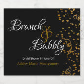 Elegant Brunch Bubble Vrijgezellenfeest Gold Confe Sparkling Wijnetiket (Enkel label)
