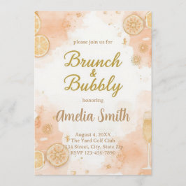 Elegant Brunch & Bubbly Invitation – Peach Kaart