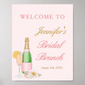 Elegant Brunch en Bubble Bridal Brunch Welcome Poster (Voorkant)