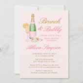 Elegant Brunch en Bubble Bridal Shower Invitation Kaart (Voorkant)