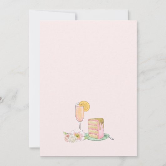 Elegant Brunch en Bubble Bridal Shower Invitation Kaart (Achterkant)