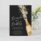 Elegant Brunch en Bubble Bridal Shower Invitation Kaart (Staand voorkant)