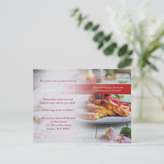 Elegant Brunch Invitation Paast or Sunday Funday Briefkaart (Staand voorkant)