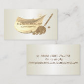 Elegant Brush Stroke Glitter Broom Visitekaartje (Voorkant / Achterkant)