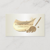 Elegant Brush Stroke Glitter Broom Visitekaartje (Voorkant)