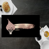 Elegant Brush Stroke Glitter Whisk Sweets Black Visitekaartje