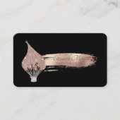 Elegant Brush Stroke Glitter Whisk Sweets Black Visitekaartje (Voorkant)