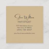 Elegant Brush Stroke White Gold Minimalist Vierkante Visitekaartje (Achterkant)