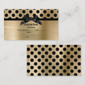 ELEGANT BRUSHED ALL GOLD POLKA DOT VISITEKAARTJE (Voorkant / Achterkant)