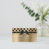ELEGANT BRUSHED ALL GOLD POLKA DOT VISITEKAARTJE (Staand voorkant)