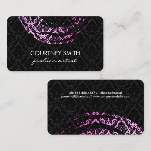 Elegant Brushed Damask Visitekaartje (Voorkant / Achterkant)