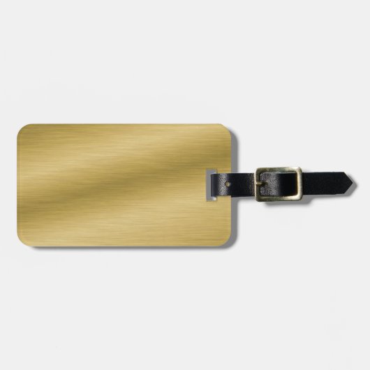 Elegant Brushed Gold Bagagelabel (Voorkant horizontaal)