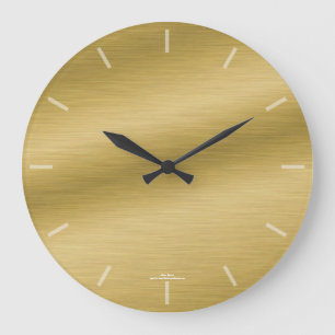 Elegant Brushed Gold Look Clock Grote Klok