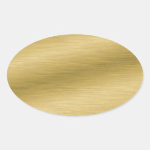 Elegant Brushed Gold Ovale Sticker