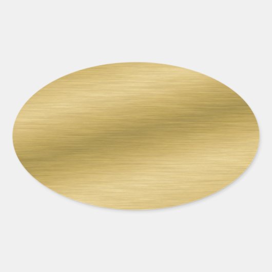 Elegant Brushed Gold Ovale Sticker (Voorkant)