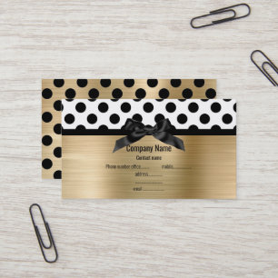 ELEGANT BRUSHED GOLD POLKA DOT SPOT VISITEKAARTJE