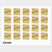Elegant Brushed Gold Vierkante Sticker (Vel)