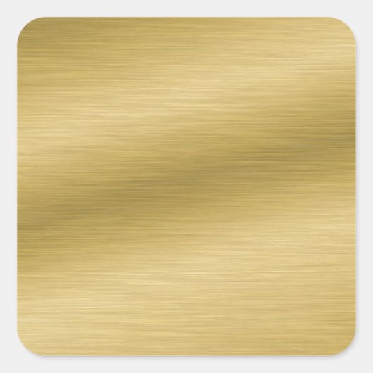 Elegant Brushed Gold Vierkante Sticker (Voorkant)