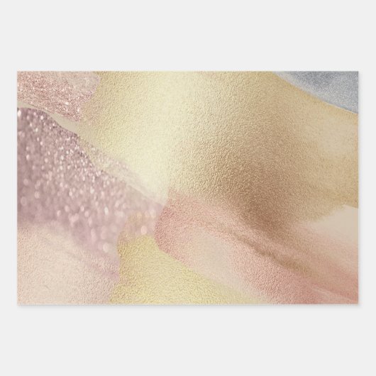 Elegant Brushed Roos-Gold Bokeh Holiday Inpakpapier Vel (Voorkant)