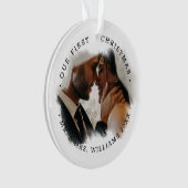 Elegant Brushstroke Overlay Photo Acrylic Ornament (voorkant)