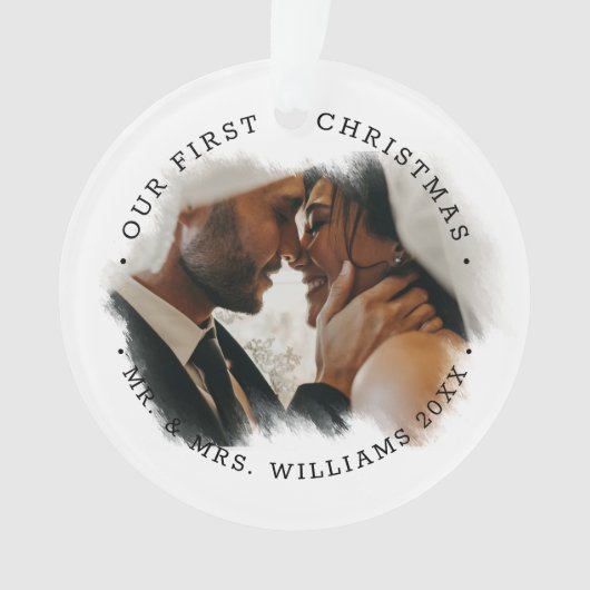 Elegant Brushstroke Overlay Photo Acrylic Ornament (voorkant)