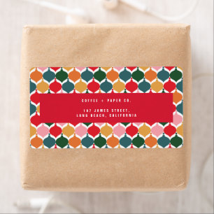 Elegant bubbels retro kerst etiket