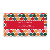 Elegant  bubbels retro kerst etiket (Voorkant)