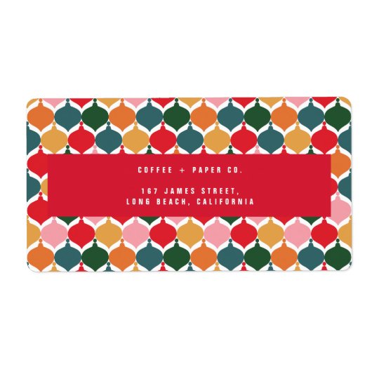 Elegant  bubbels retro kerst etiket (Voorkant)