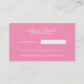 Elegant Bubblegum roze professionele haarlijst Visitekaartje (Achterkant)
