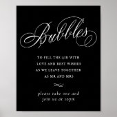 Elegant Bubbles White Calligrafie | Favorietabel Poster (Voorkant)
