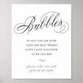 Elegant Bubbles - zwarte kalligrafie | Favorietabe Poster (Voorkant)