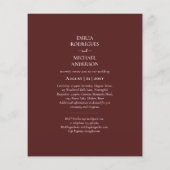 Elegant Budget Bilingual Burgundy Weddenschap Spaa Flyer (Achterkant)
