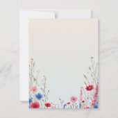 Elegant Budget Boho Waterverf Wildflower Bruiloft Kaart (Achterkant)