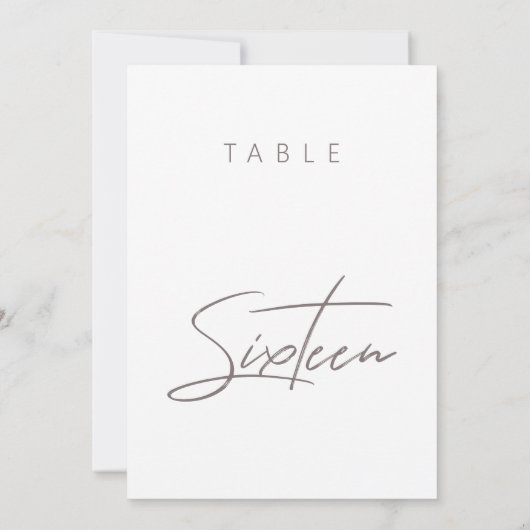 Elegant Budget Calligraphy Wedding Table Number (Achterkant)