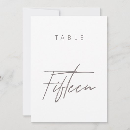 Elegant Budget Calligraphy Wedding Table Number (Achterkant)