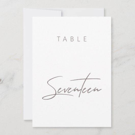 Elegant Budget Calligraphy Wedding Table Number (Voorkant)