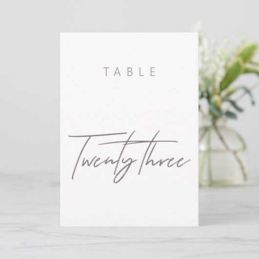 Elegant Budget Calligraphy Wedding Table Number (Staand voorkant)