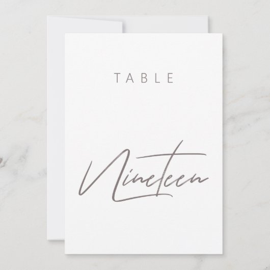 Elegant Budget Calligraphy Wedding Table Number (Achterkant)