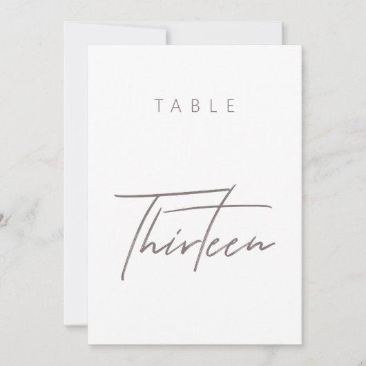 Elegant Budget Calligraphy Wedding Table Number (Voorkant)