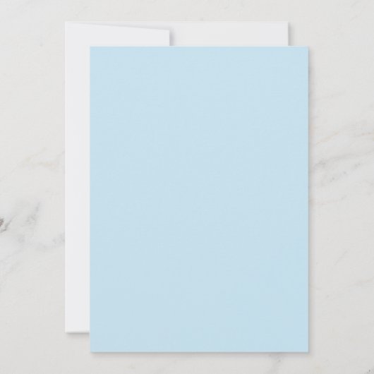 Elegant budget doop Sky Blue uitnodiging (Achterkant)